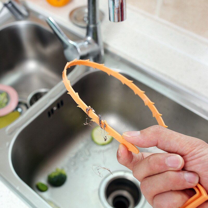 1Pcs Cleaning Baggeren Afvoer Unblocker Flexibele Cleaner Haar Klomp Sink Plug Gat Remover Tool Badkamer Keuken Accessoires