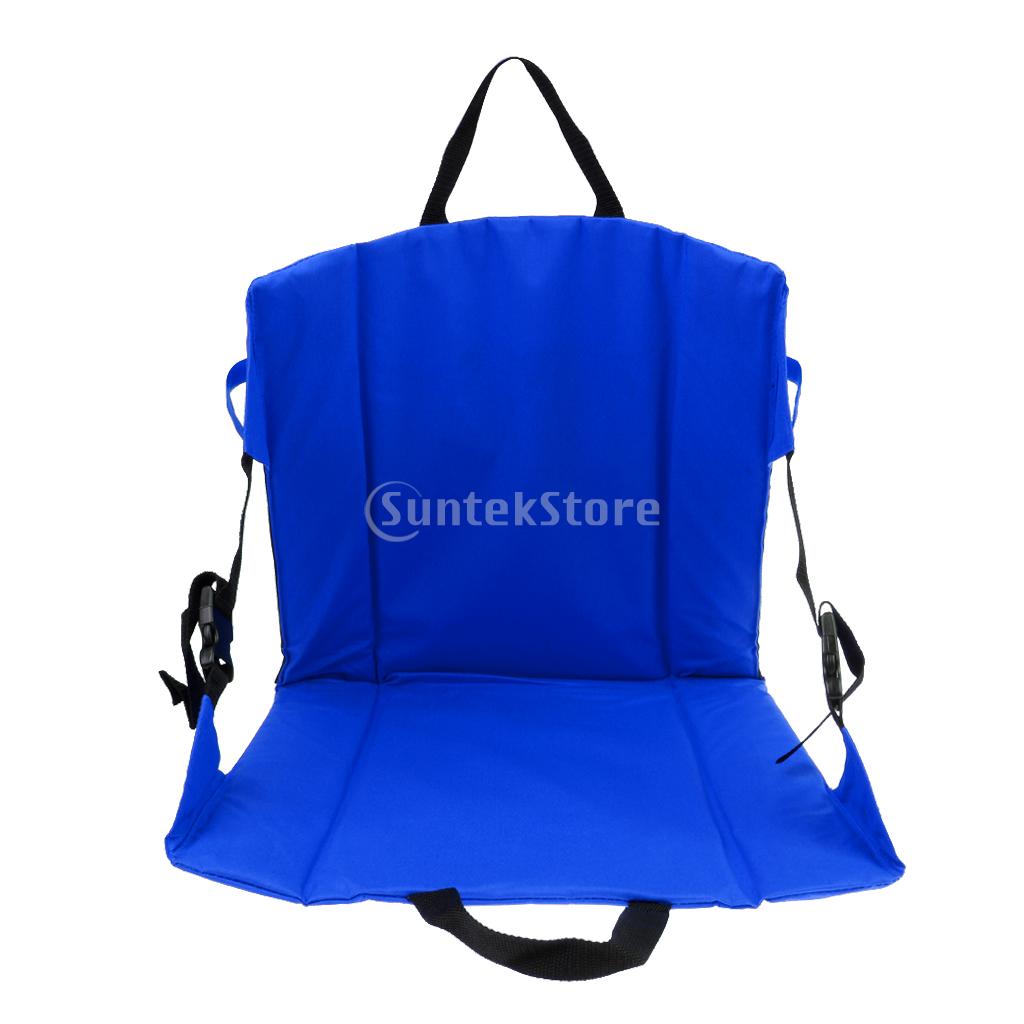 Folding Portable Padded Moisture-proof Chair Seat Cushion Back Support Pad for Stadium Bleacher Football Sports Camping Picnic: Blue