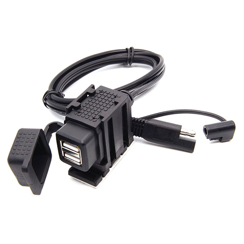 Vedenpitävä moottoripyörän kaksois-usb-laturisovitin latausportti 12v to 5v/2.1a matkapuhelin tableteille gps ja muille laitteille