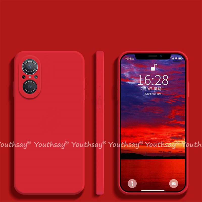 Para Huawei Nova 9 SE funda Huawei Nova 9 SE cubierta de silicona líquida Capa lisa Coque funda protectora para Huawei Nova9 SE cubierta: aluminio / Rosa