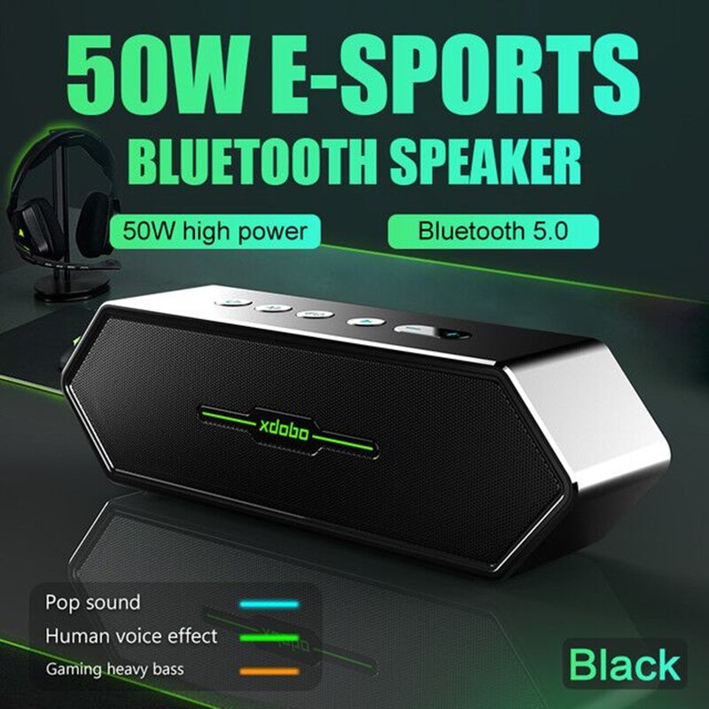 50w leistungsstarke, wasserdichte bluetooth-lautsprecher mit subwoofer, kräftigem bass, kabellosem gaming-lautsprecher, trendiger tragbarer soundbar in diamantform