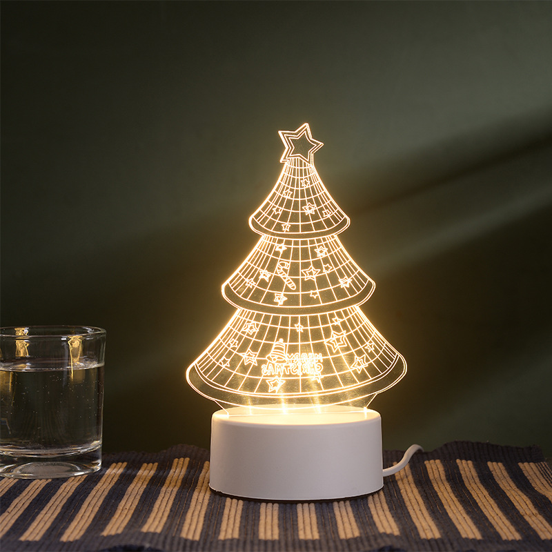 für Freundin Freund 3D Hologramm Lampe USB Acryl Lichter Romantische Liebe Jahrestag Vorhanden Valentinstag: Christmas Baum