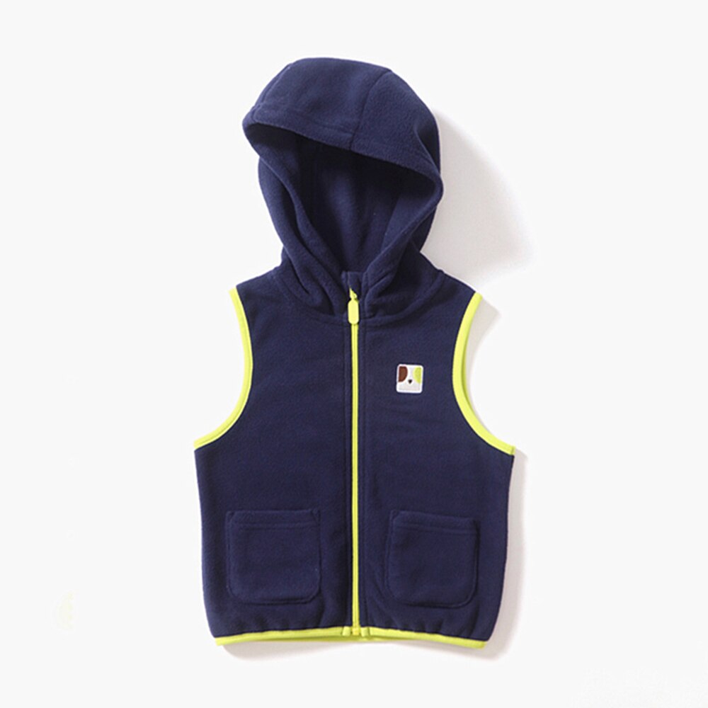 Kamizelka dziecięca dla chłopca dziewczynka dziecięca kamizelka polarowa bezrękawnik dziecięca bluza z kapturem maluch kamizelka chłopięca płaszcz wiosna jesień: marynarka wojenna niebieski / 5 t