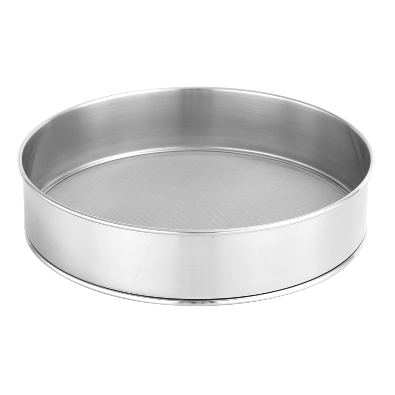 Tamis à farine en acier inoxydable 304, trou Dense de 60 mailles, outil de cuisson rond épaissi, filtre de 40 mailles de sucre en poudre: 15cm 60 mesh