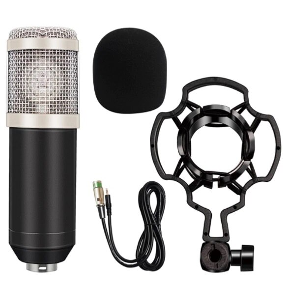Microfono a Condensatore BM800 - Cablato 3.5mm con Scheda Audio USB NB-35 per Computer Karaoke: 1