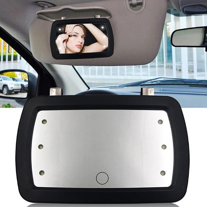 Universal LED Car Interior Mirror Touch Switch Makeup Mirror Sun Visor High Mirror