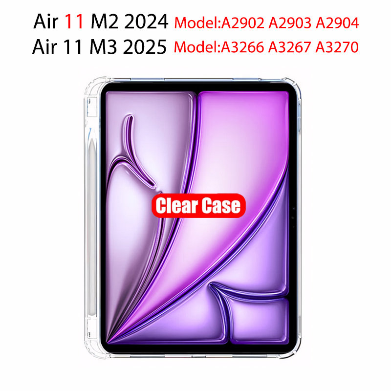 Clear Case For iPad 10th 9th 8th 7th 6th 5th Generation With Pencil Holder Case iPad Air 11 5 4 3 Pro 13 12.9 Mini 6 7 Tpu Cover: Beige