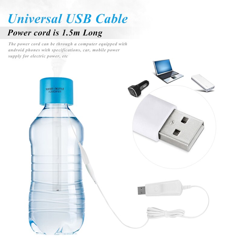 Mini Portable Car USB Humidifier Cowboy Hat Small Bottle Cap Universal Auto Atomizer