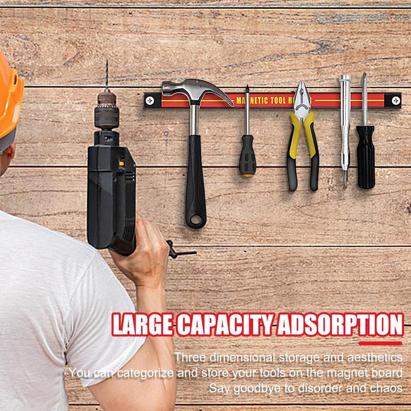Barra magnética para herramientas, soporte de herramientas de pared de gran capacidad, barra de herramientas de Metal para taller de garaje, organizador de herramientas que ahorra espacio para automoción