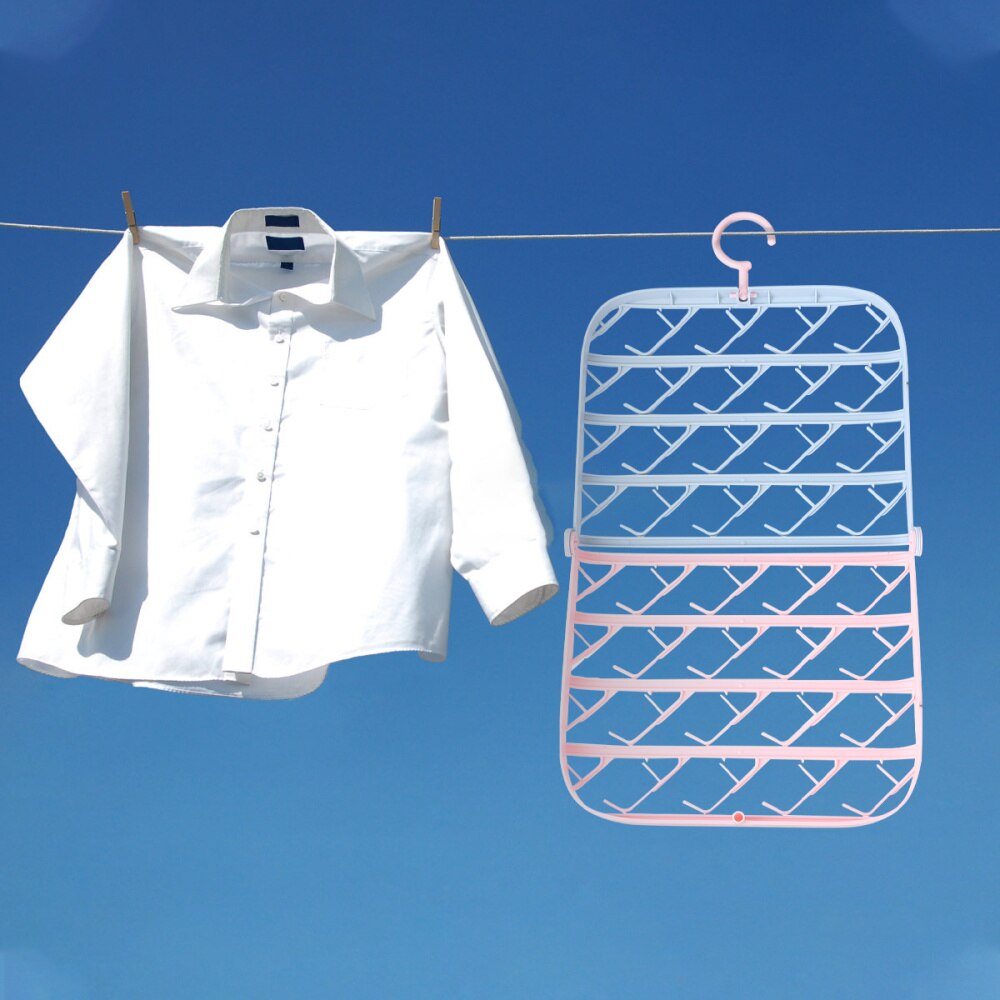 1pc vêtements étendoir vêtements étagère de rangement sous-vêtements étendoir personnel vêtement cintre pour vêtements sous-vêtements dortoir chaussettes: Pink Blue