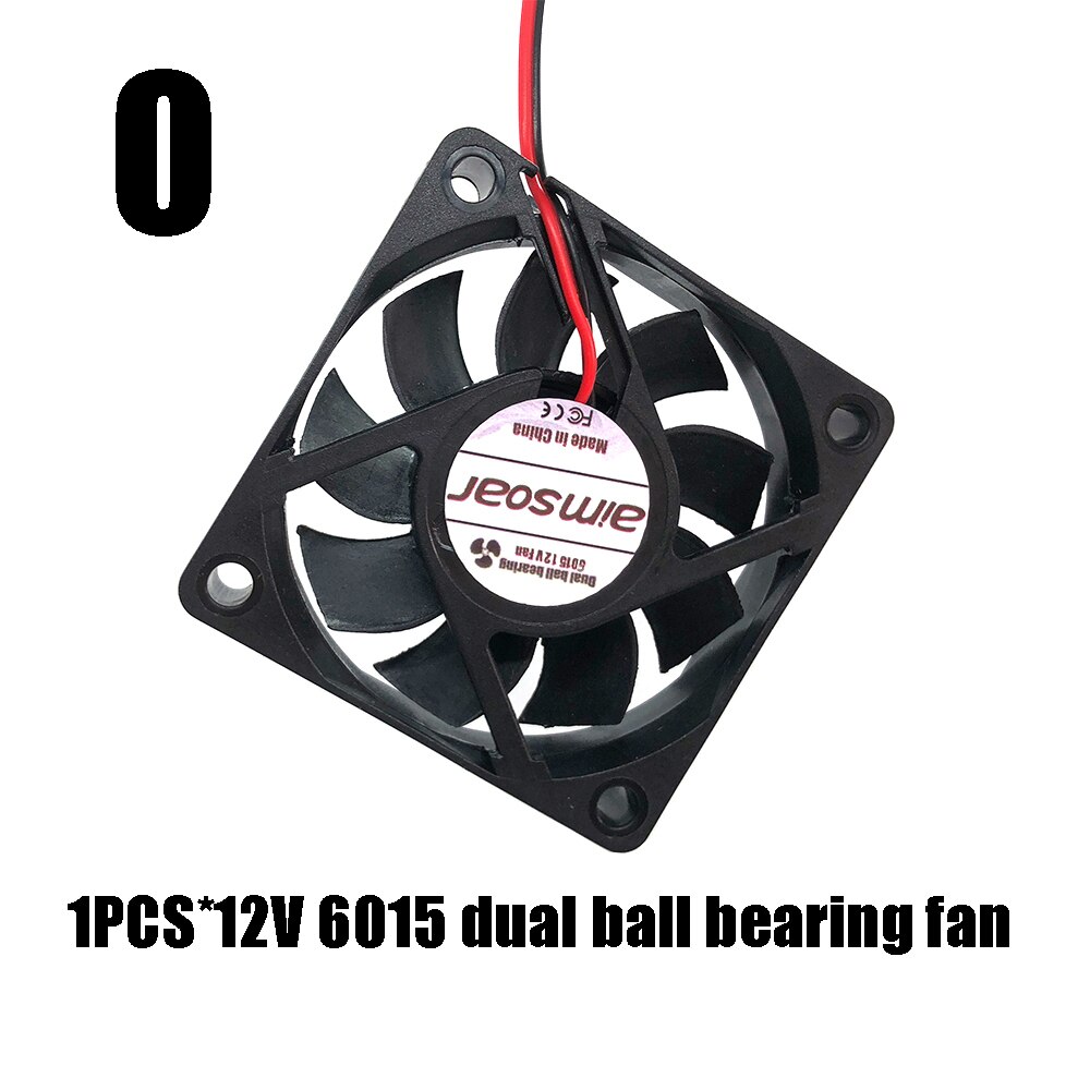 3010/4010/4020/5015/6015mm oil/hydraulic/dual ball bearing fan 12v/24v cooler cooling fan blower 2 Pin For Creality ender3 cr10: O.6015 Dual ball 12V