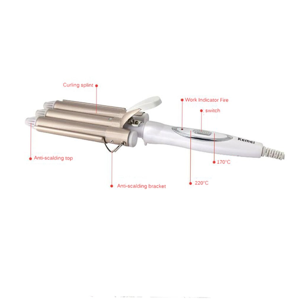 Curling Iron Ceramic Triple Barrel Hair Styler Hair Waver Styling Tools 110-220V Hair Curler Electric Curling 41D