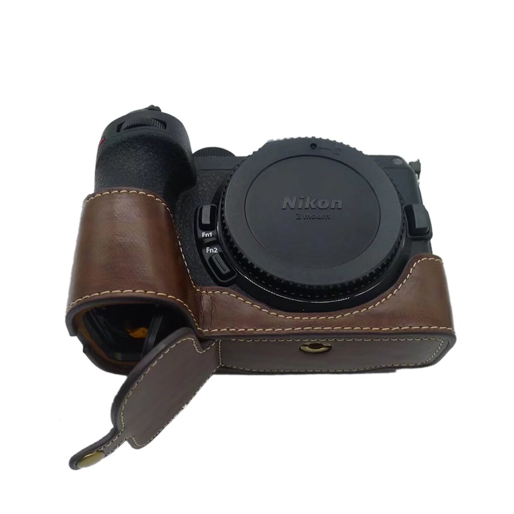 PU Leather Protect Camera Half Bag Grip Case for Nikon Z7 Mark II Z6 Mark II Z7 Z6 Z5 Camera Bag Protective Shell: Coffe