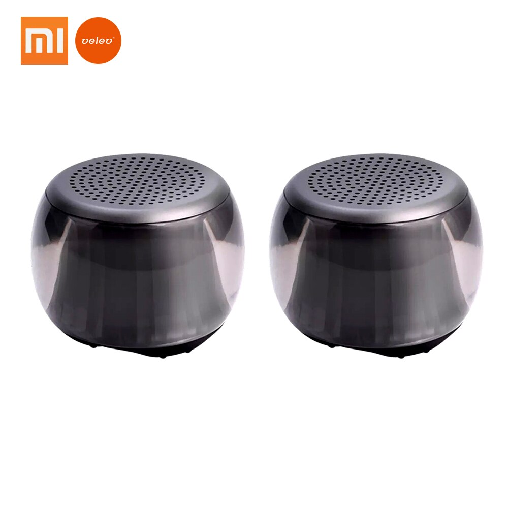Xiaomi Velev TWS Lighting Bluetooth Speaker Interconnected Stereo BT5.0 LED Rhythm Lighting Music Player Sound Amplifier Speaker: A pair Black
