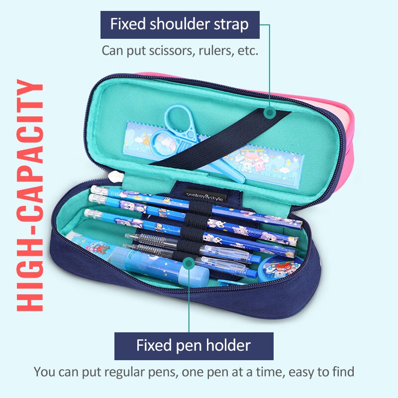 2 Kleuren Grote Capaciteit Etui Lichtgevende Pencilcase School Pen Geval Levert Potlood Schooltas Doos Potloden Pouch Briefpapier