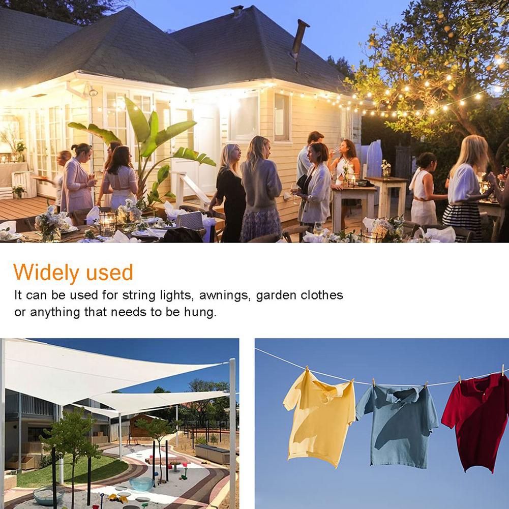 30/20/15/10 M Outdoor Light Hanging Kit Wire Rope Steel PVC Coated Flexible Wire Rope Clothesline Cable Acero Tendedero Ropa