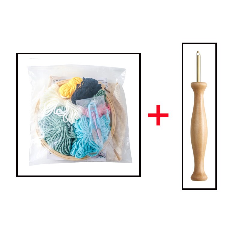 Magic Embroidery Pen Punch Needle Kit Craft Embroidered Threads Cross Stitch Art Hand Hoop DIY Knitting Sewing Accessory Tools: Punch needle kit