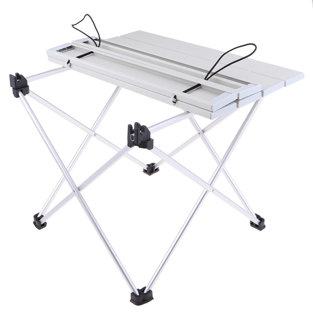 Udendørs aluminium sammenklappeligt picnic campingbord med praktisk taske: Grå 39.5 x 35 x 32cm