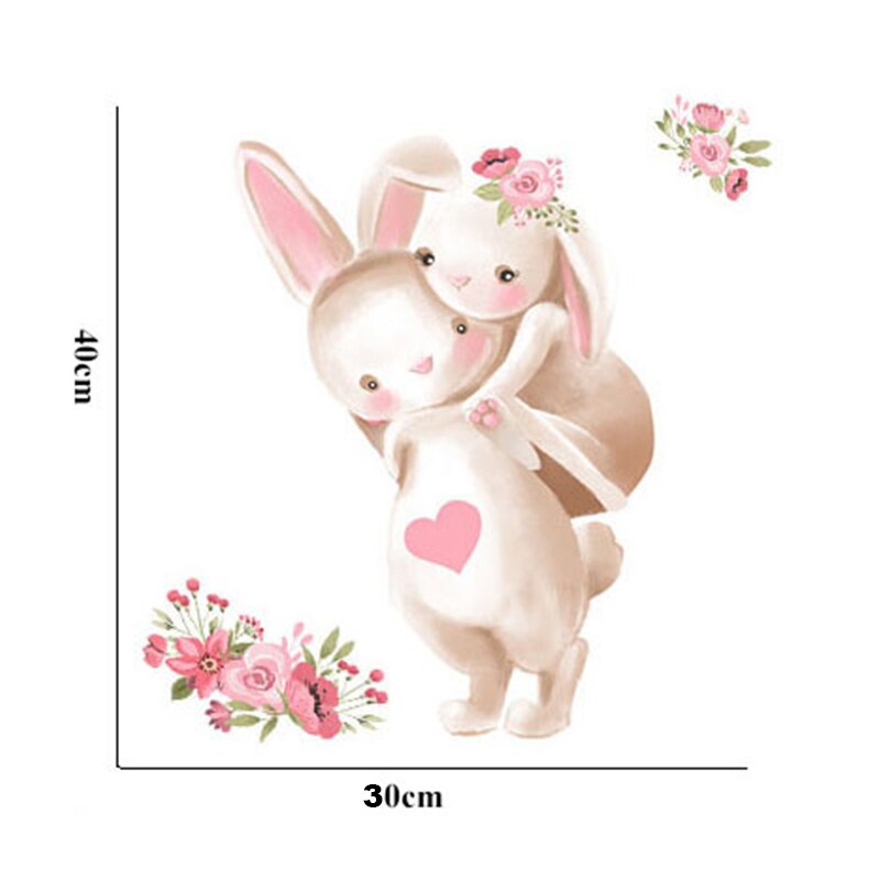 Schattige Konijn Muurstickers Behang Ballet Bunny Stickers Voor Kids Babykamer Muur Decor Cartoon Muur Sticker Home Decoratie: JS091-G