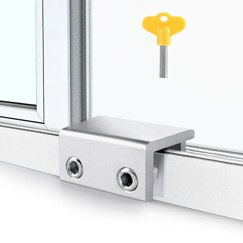 1-10PCS Adjustable Window Lock Stopper Safety Locks Restrictor for Baby Kids Non Punch Sliding Door Window Limit Lock Hardware: Gold
