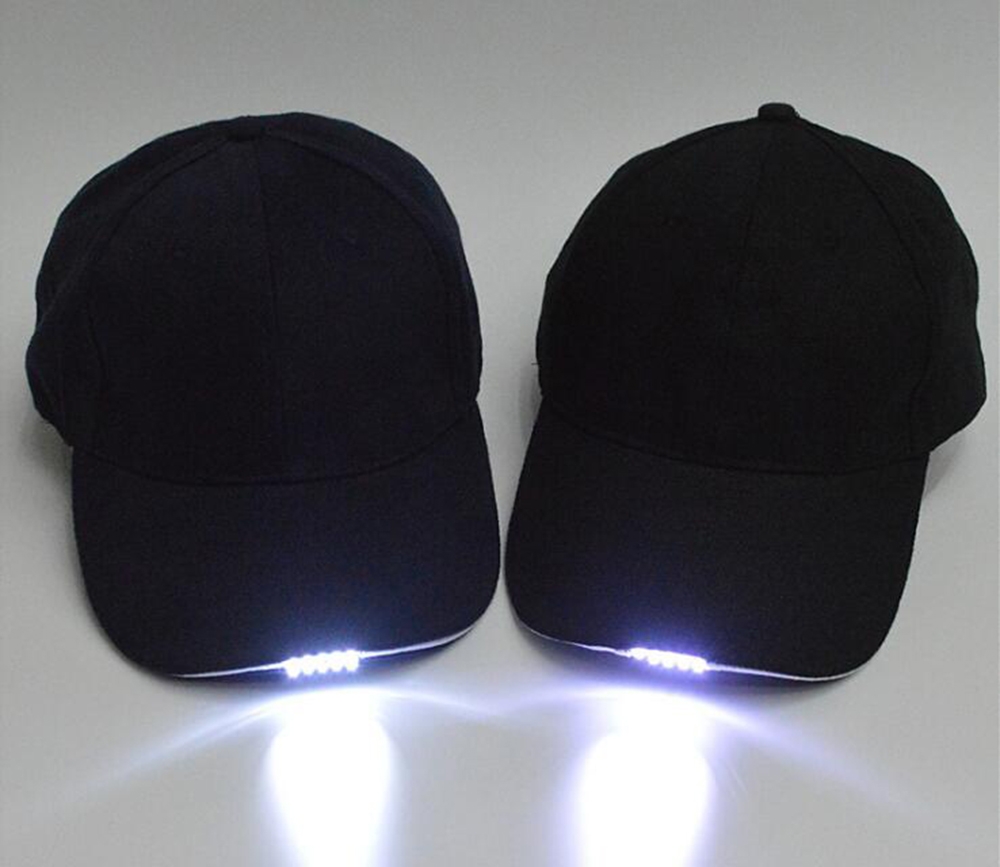 Gorra de béisbol al aire libre con sombrero LED con 5 luces LED brillantes para lectura de caza y pesca