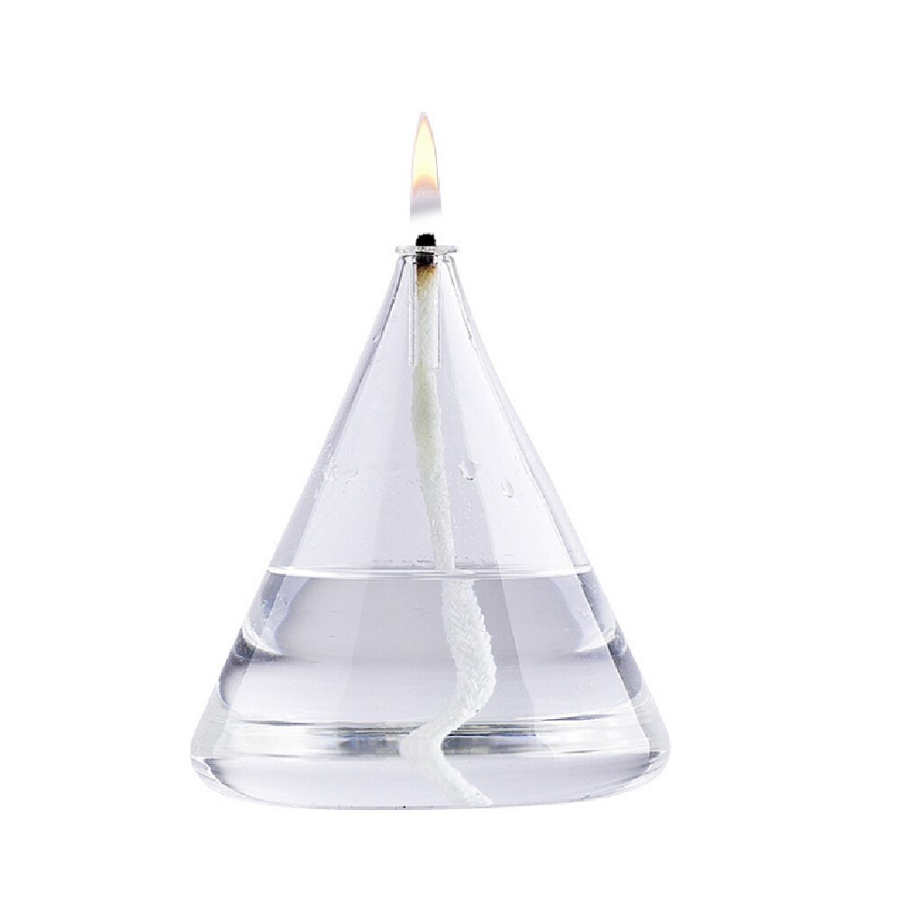 Home Decoration Real Flame Hand Blown Decorative Table Glass Oil Lamp