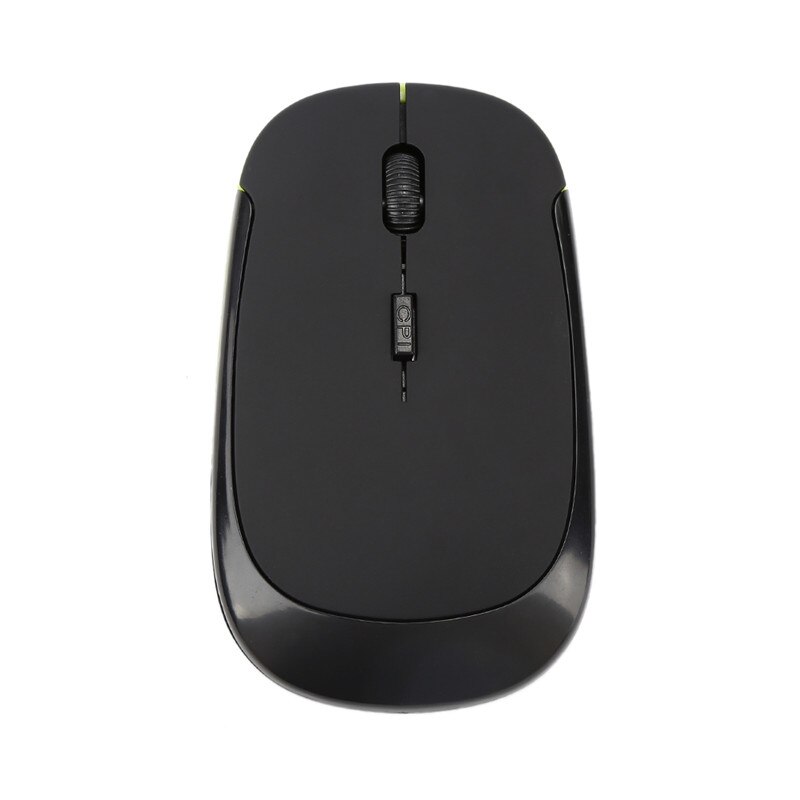 Centechia 2.4 GHz draadloze muis Usb-ontvanger ultradunne Slim Mini Draadloze Optische Muis Muizen voor Laptop PC Optische Gaming muis: Black
