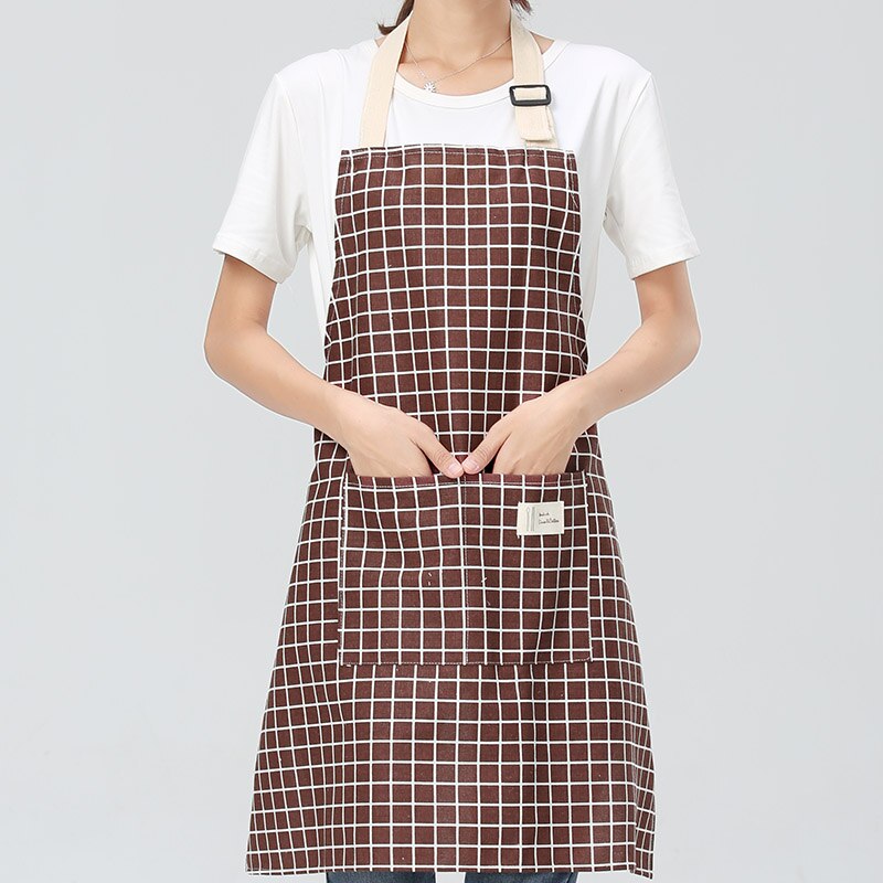 Lady Women Men Adjustable Cotton Linen High-grade Kitchen Apron For Cooking Baking Restaurant Pinafore: style1