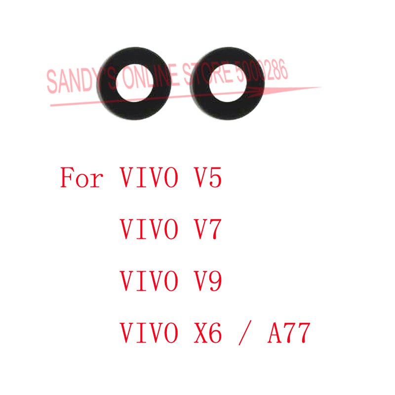2 pezzi nuovo obiettivo della fotocamera per VIVO V5 V7 V9 X6 A77 obiettivo di vetro della fotocamera posteriore obiettivo della fotocamera coperchio di vetro con adesivo adesivo