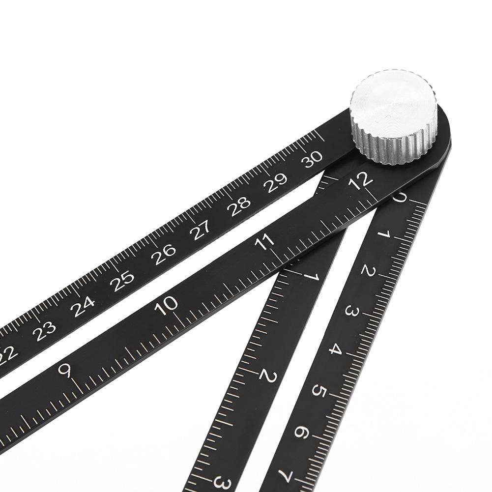 4 Folding Stainless Steel Hole Locator Adjustable Angle Ruler Drill Guide Glass Tiles Woodworking Gauges Measuring Tool