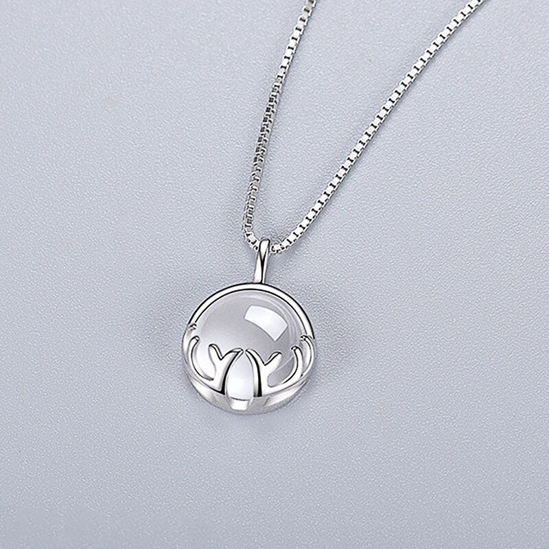Huitan Eenvoudige Stijlvolle Imitatie Maansteen Hanger Ketting Voor Vrouwen Fancy Box Ketting Meisje Veelzijdige Mode-sieraden 2022: Default Title