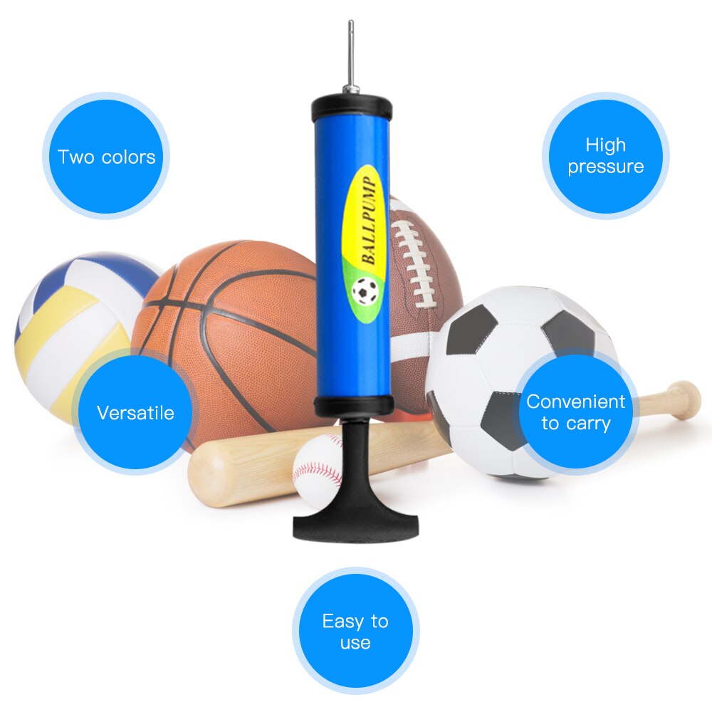 Plastic Football Soccer Air Pump Inflatable Ball Hand Air Pump Mini PVC Balloon Pump Double-purpose Ball Maintenance Kit