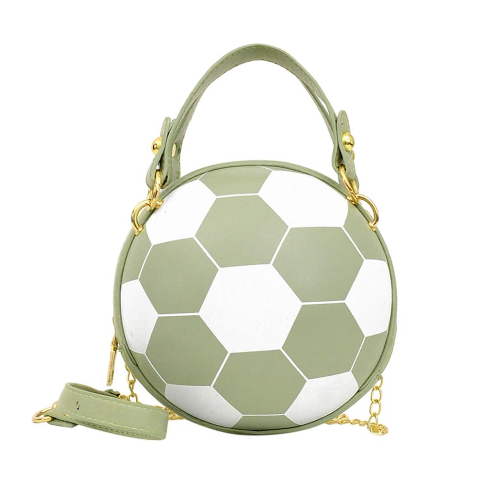 Personality Basketball Purses For Teenagers Women Shoulder Bags Chain Hand Bags Female Leather Pink Bag Small Totes: Football  green