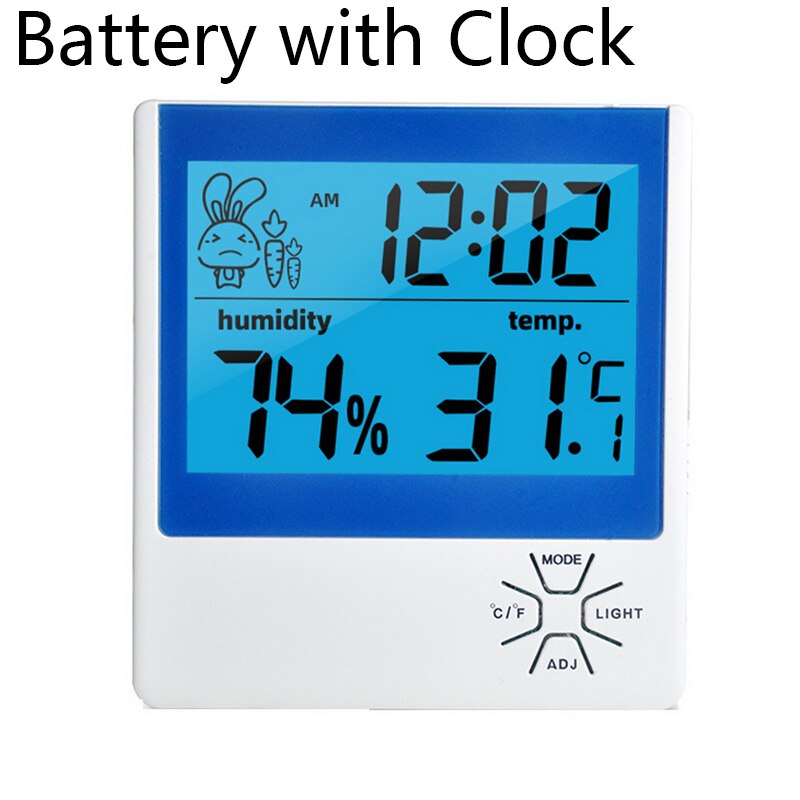 Indoor Thermometer Hygrometer Alarm LCD Digital Clock Calendar Weather Station Desk Clocks Temperature Meter Barometer: f