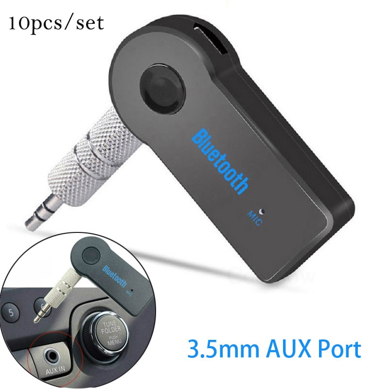 10 stks/set Mini 3.5mm Jack Bluetooth Ontvanger Auto Draadloze Muziek Audio AUX Bluetooth Audio Receiver HandsFree Speaker Zender