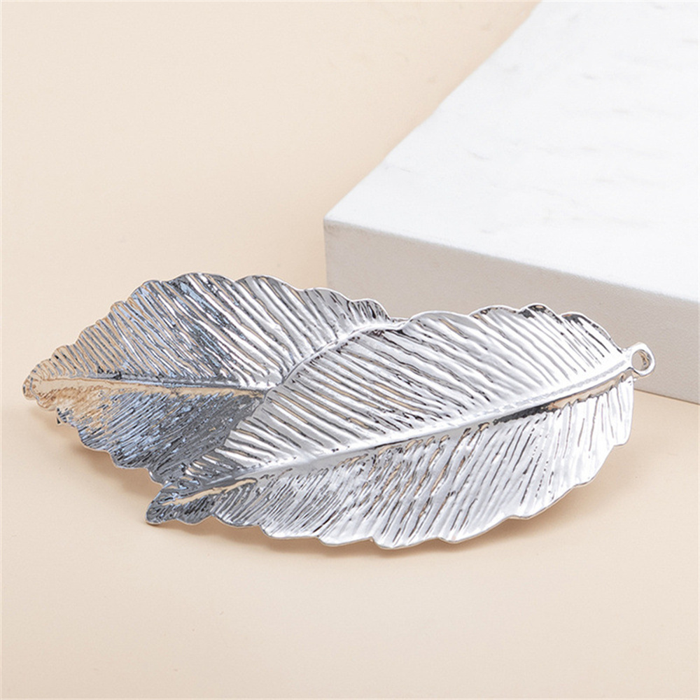 Pasadores con forma de hoja de plumas de Metal Vintage para mujeres y niñas, aleación de belleza, oro, plata, horquillas, joyería de , pinzas para el cabello