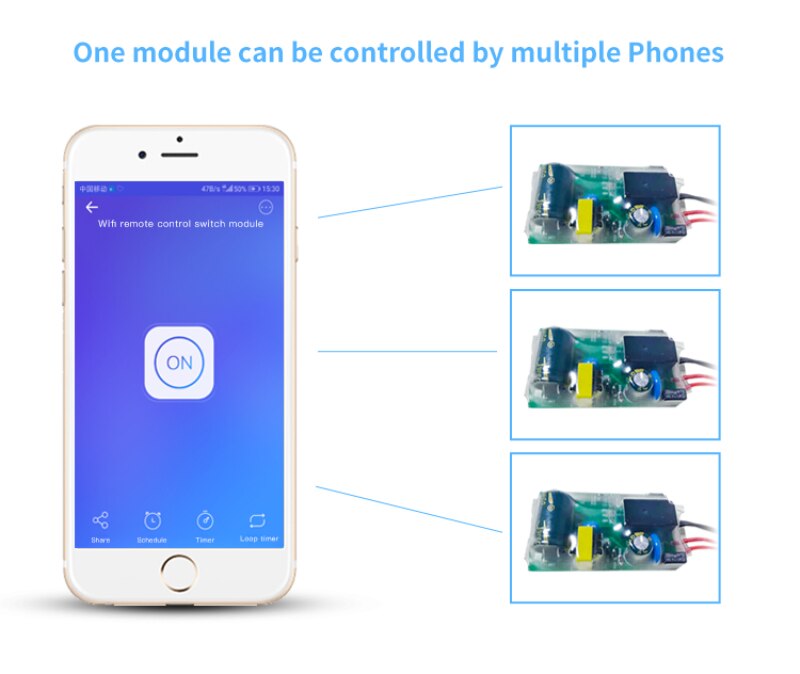 eWeLink WIFI Light Switch Module 180-240V DIY Single Fire Switch Modification Module No Neutral Wire Needed: Default Title