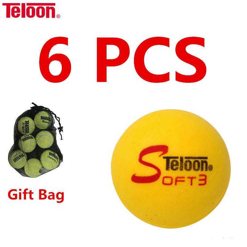 Teloon Tennis Sponge Balls for Childred Suit >3 Years Old Kids National Standard Soft Comfortable Feeling tenis Balls K029SPA: 6 PCS with gift bag