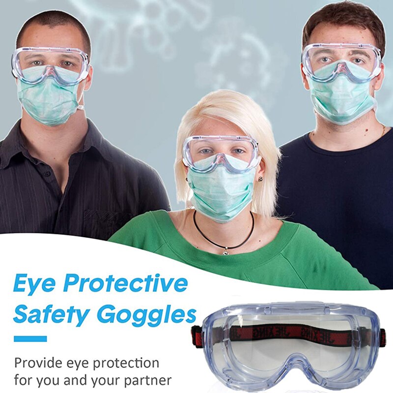 Protective Goggles Glasses Safety Glasses Anti-Fog Splash Goggles Wide Vision Adjustable Anti-Dust Chemical Lab Work Safety Gog