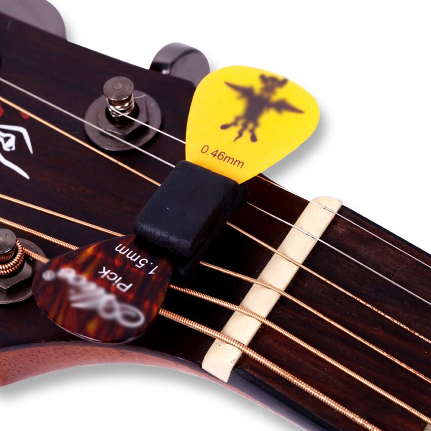 Guitar Pick Holder Rubber Pick Holder for Guitar, Bass, Ukulele, Banjo And Mandolin - Placed Between 3rd and 4th Strings