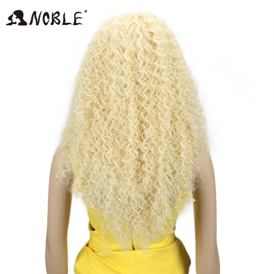 Noble Hair 26"Inch Synthetic Lace Front Black Wig African American Long Kinky Curly Heat Resistant Fiber Wigs For Black Women: 613
