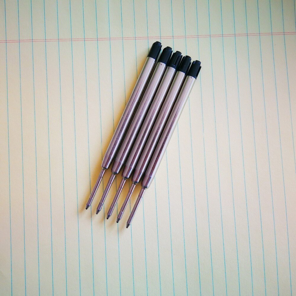 5 pçs/lote Refil Caneta Esferográfica 0.7 MILÍMETROS Azul Bola De Rolo De Tinta Preta Recargas para Supples Escola Escrita Escritório