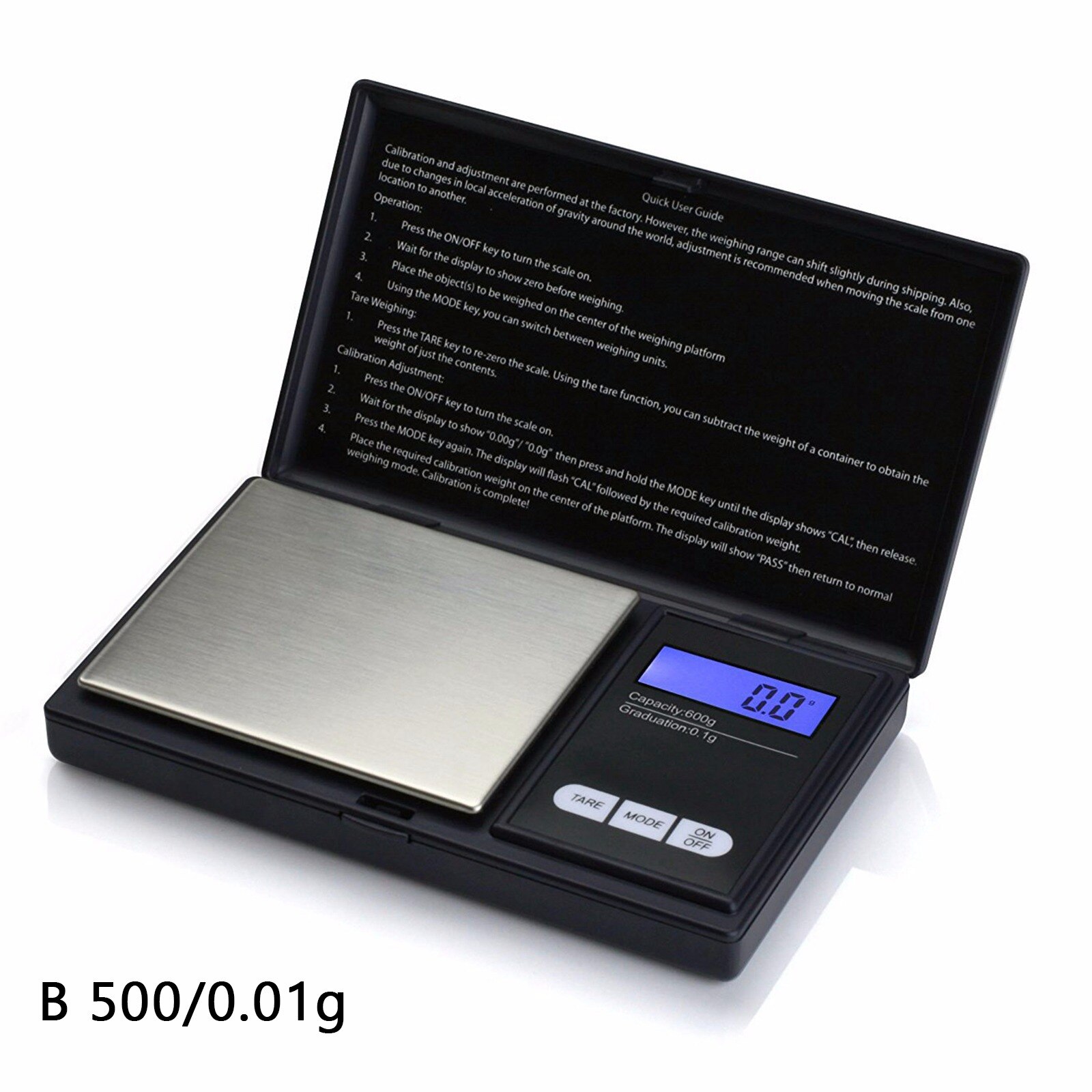200/0.01g 500/0.01g LCD Digital Pocket Scale Jewelry Gold Gram Balance Weight Scale Measuring Tools Kitchen Scales Mini: 500g