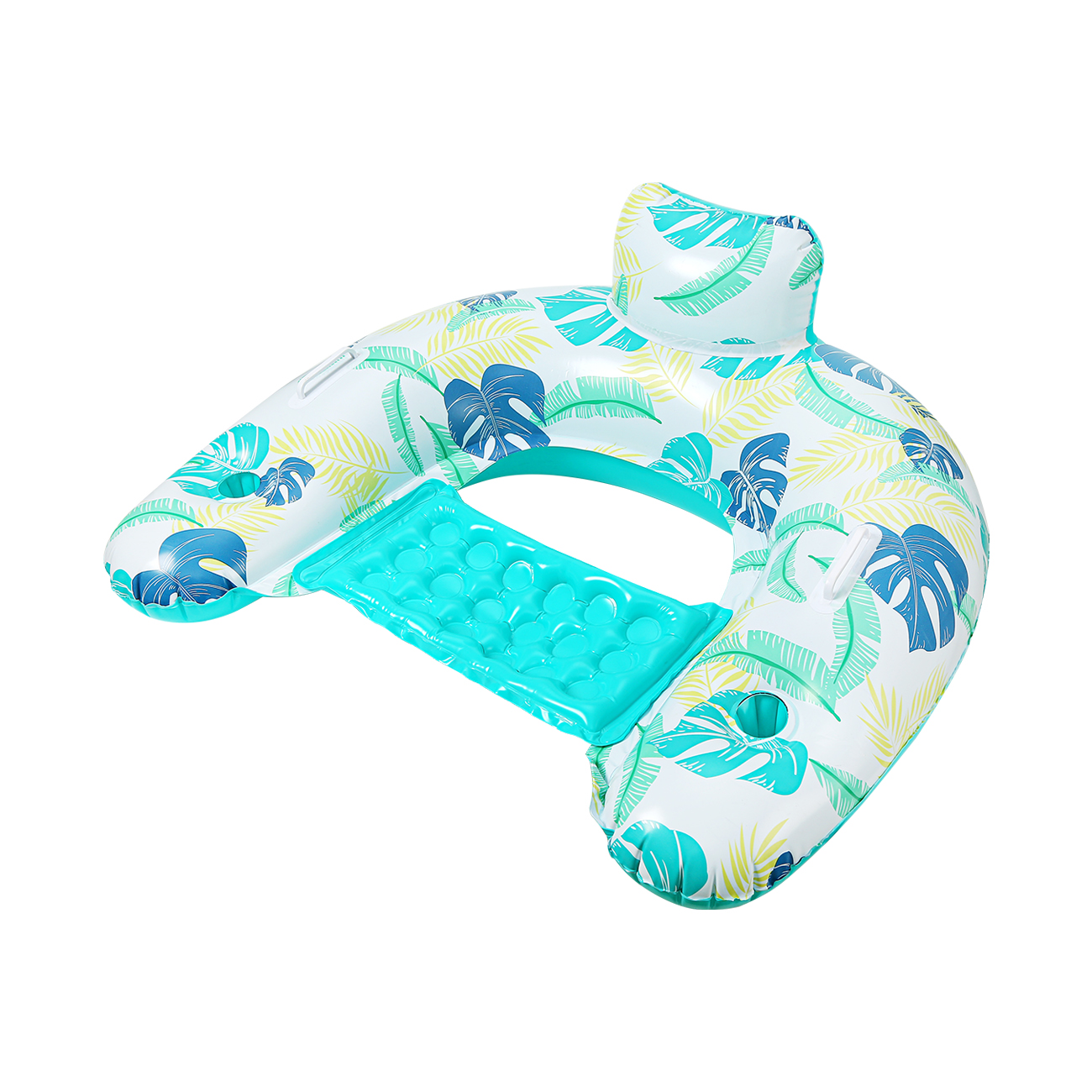 Sedia galleggiante per piscina gonfiabile da 2 pezzi-sedia da piscina galleggiante sala galleggianti per piscina sedia ad acqua lettino da piscina con tazza Holde: Blu