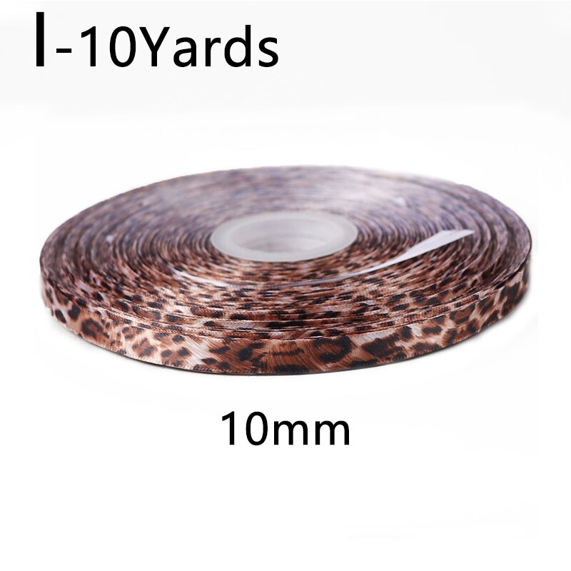 10Yards 10/15/25/40mm Leopard Print Printed Polyester Ribbons Transfer Printed Grosgrain Clothing DIY Handmade Materials: I