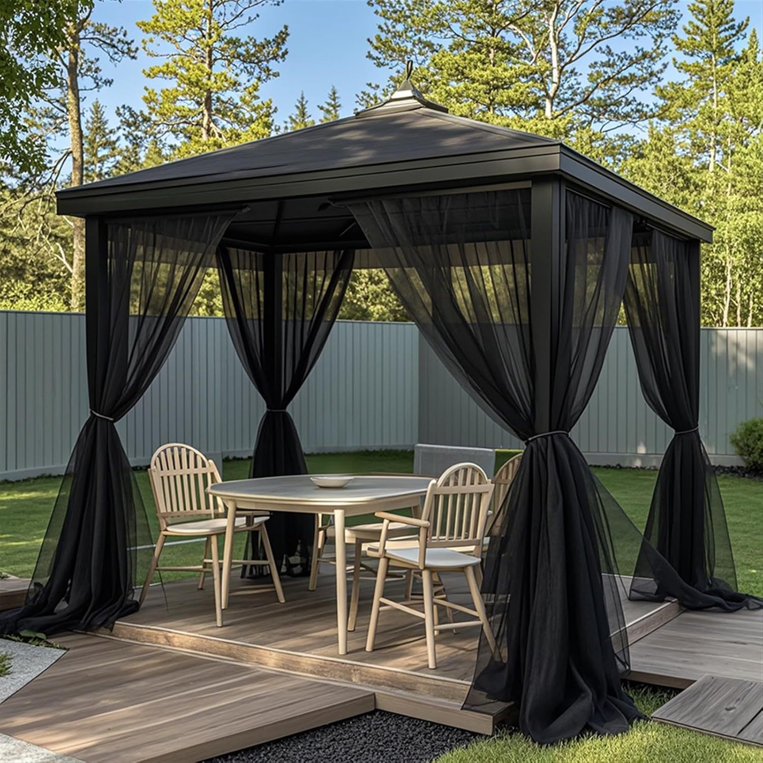 Muggenbestendig gaas Schermdeur Gaas Scherm UV-blokkerend Buitenterras Tuin Balkon Paviljoen Zonnescherm Gordijn: Koning (scherm) / WIT