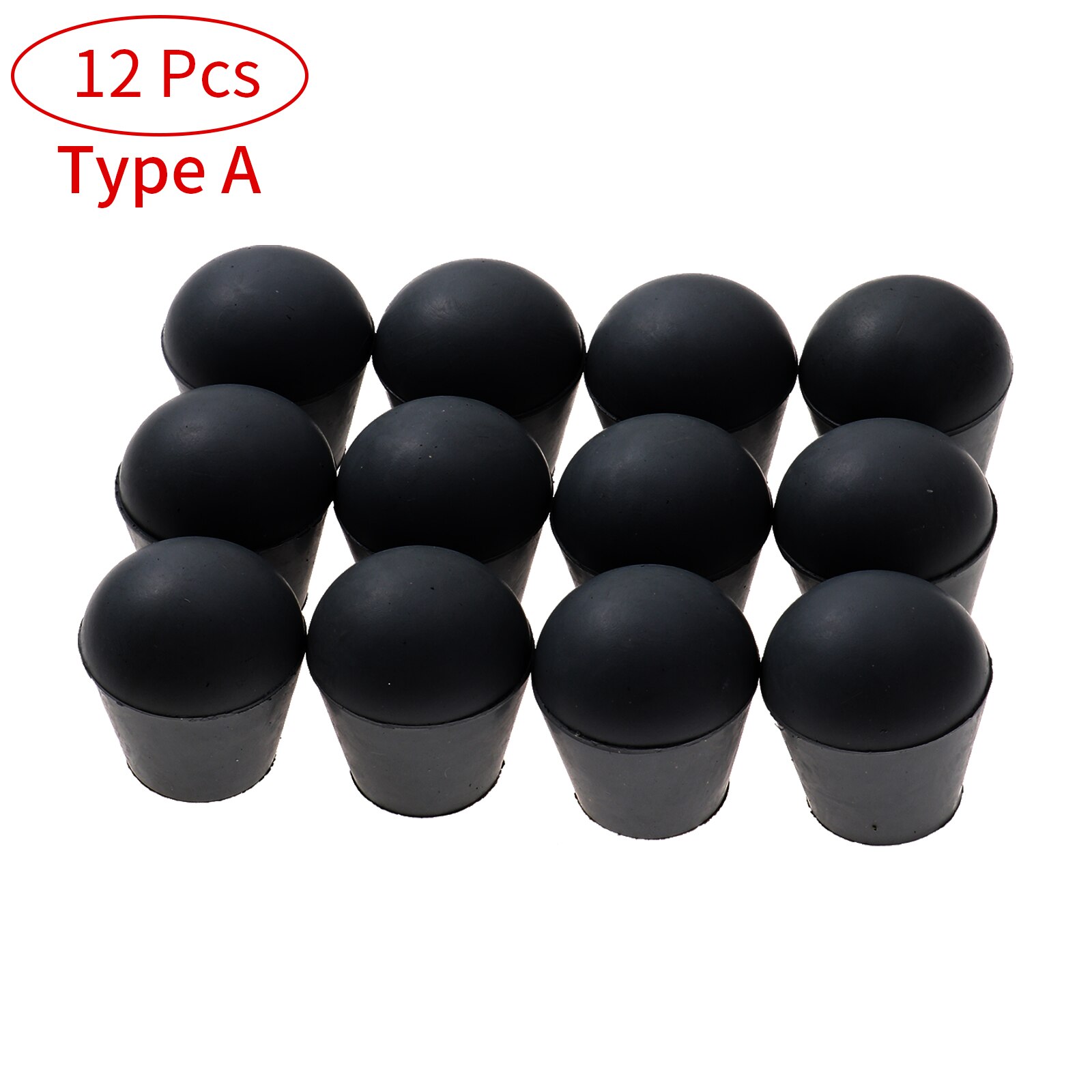 12 Round Table Leg End Caps Steel Chair Tube Plugs Anti Slip Rubber Feet Cups Furniture Foot Tip End Covers Legs Floor Protector: Black A
