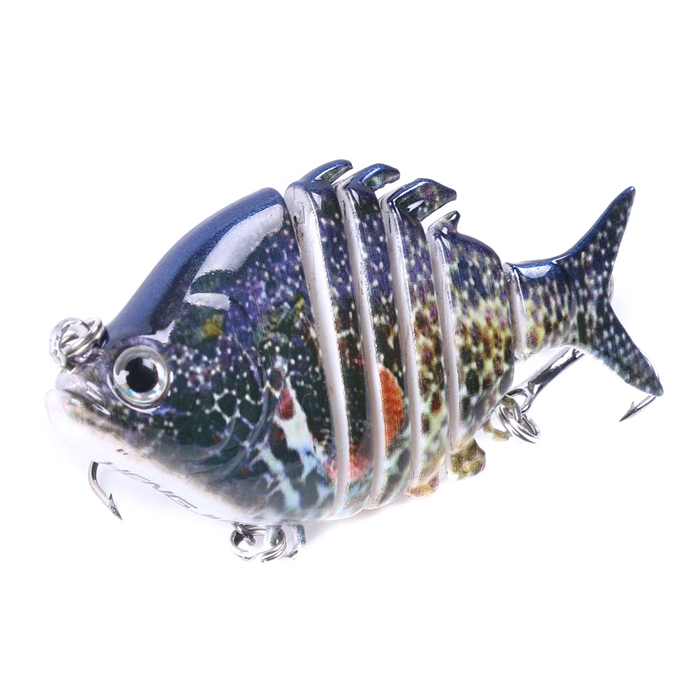 Swimbait Fishing Lures Lifelike Tilapia shape 6.35cm-9.3g Hard Bait 63mm 9.3g Lure With Treble Hook Multi Jointed Lures For Bass: WHITE