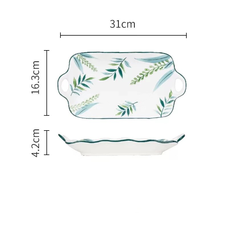 Keramik Teller Set schüssel teller tief anlage gericht kreative Europäischen stil steak platte porzellan mikrowelle neue: rectangular plate
