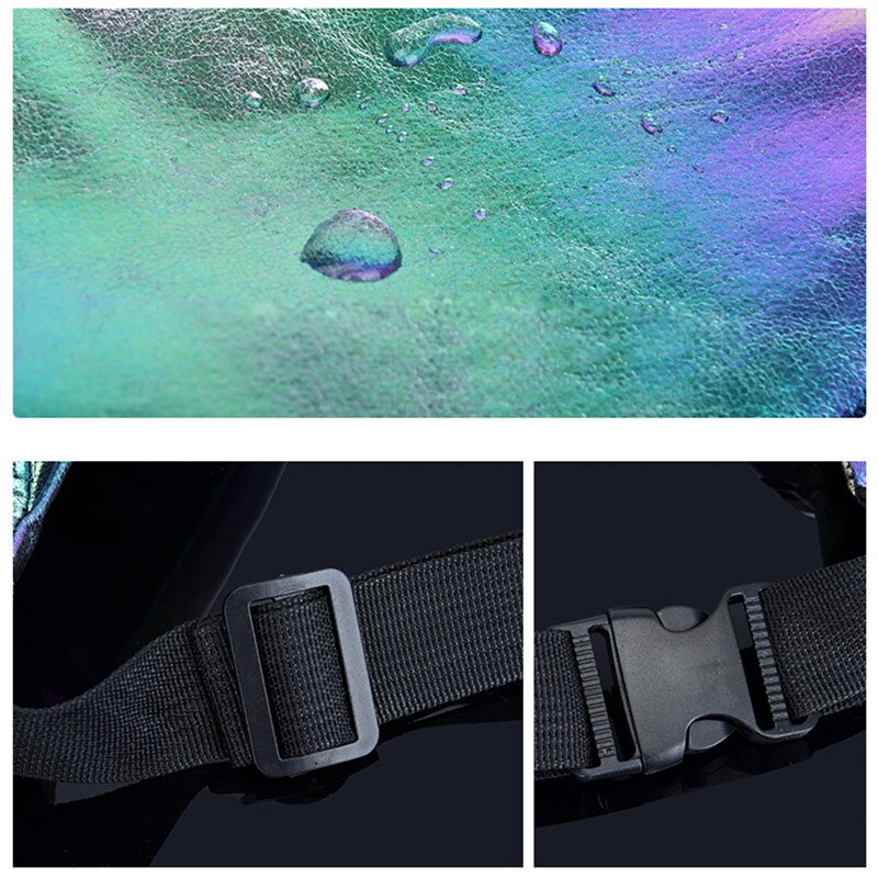 Różowy holograficzny piterek hologram talii torba laserowa PU plaża Traverl banan biodro tyłek zamek błyskawiczny talia kobiety saszetka na pasek dla dziewczyn